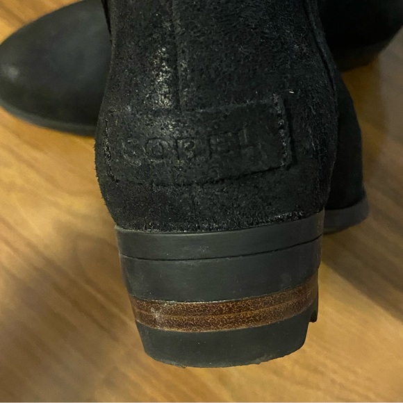 Sorel booties black nubuck leather size 8.5 women’s - Picture 2 of 6